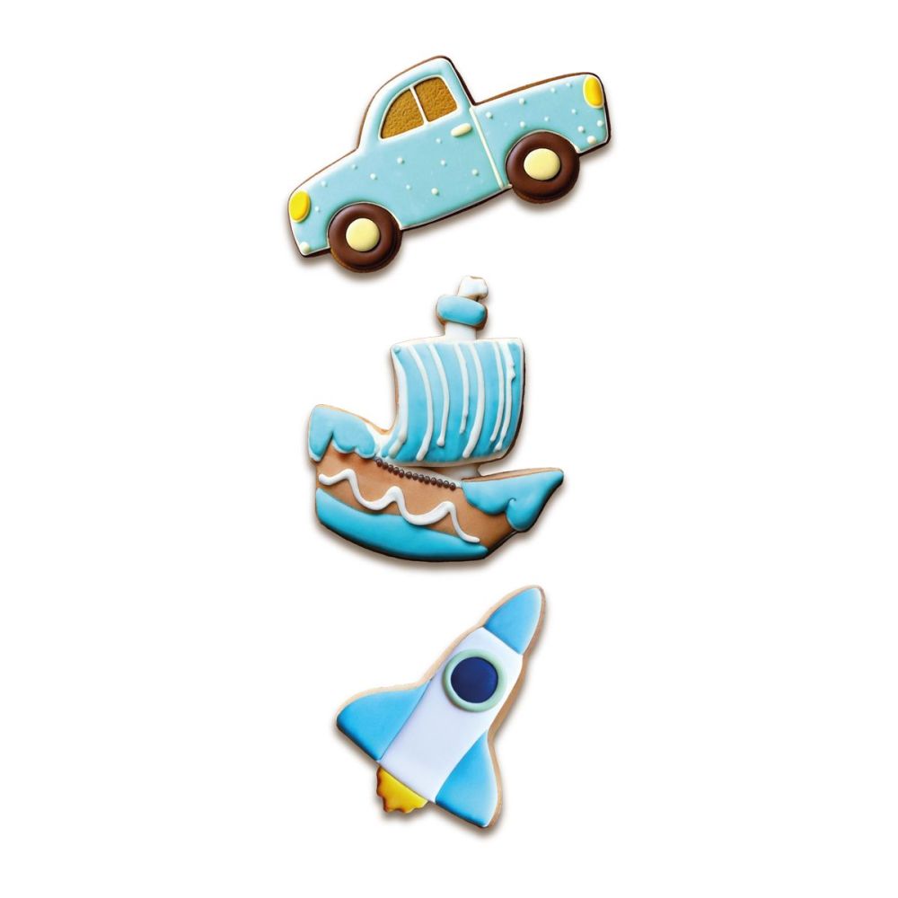 Cookie cutter set Rocket Boat Car - Wilton - 3 pcs