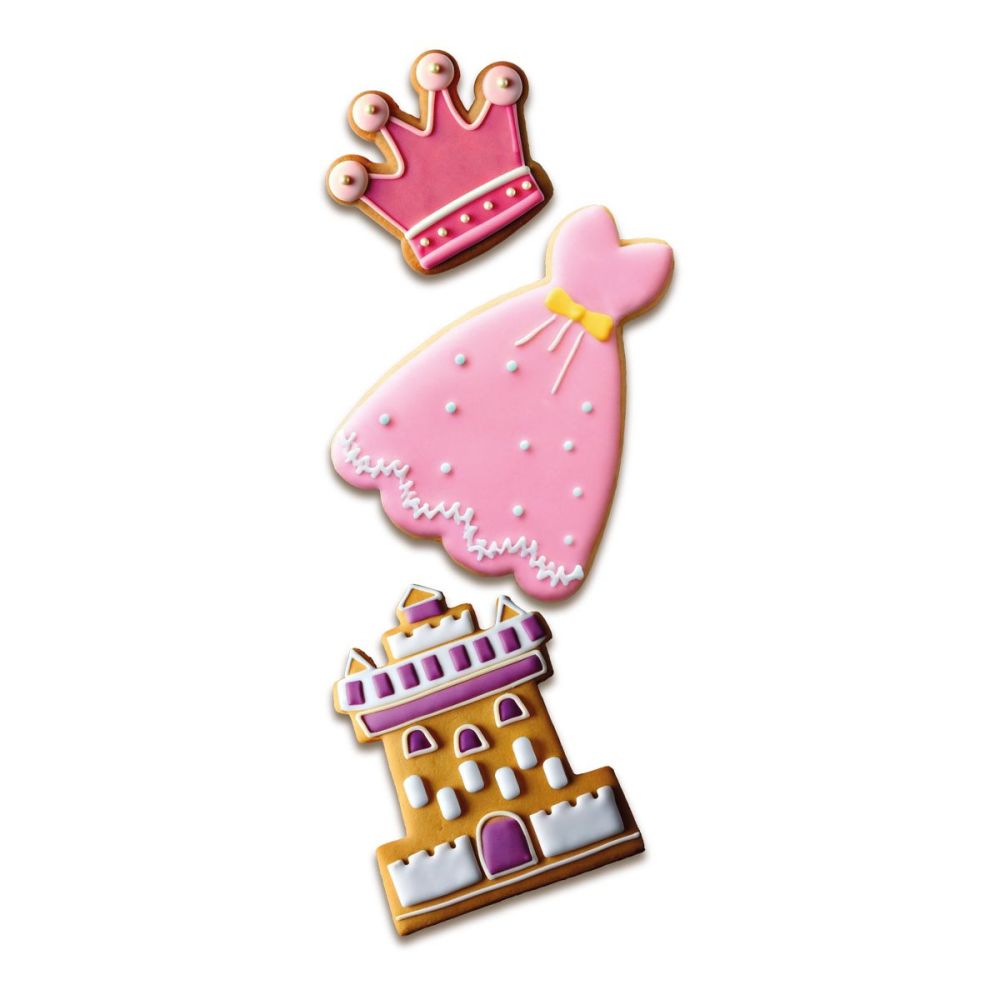 Cookie cutter set Crown Dress Castle - Wilton - 3 pcs