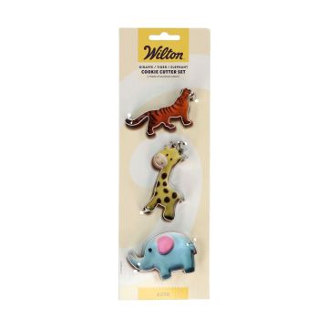 Cookie cutter set Tiger Giraffe Elephant - Wilton - 3 pcs