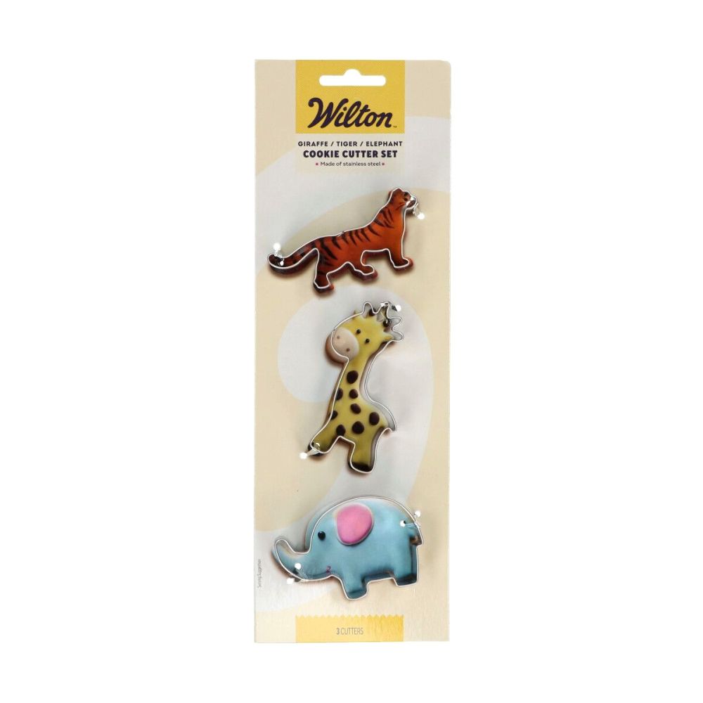 Cookie cutter set Tiger Giraffe Elephant - Wilton - 3 pcs