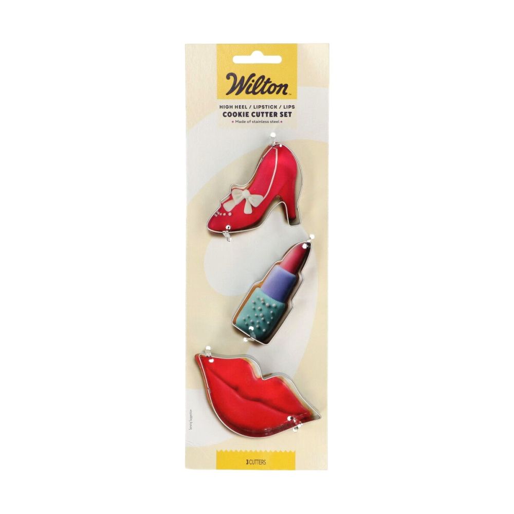 Cookie cutter set Lipstick Lips High heel - Wilton - 3 pcs