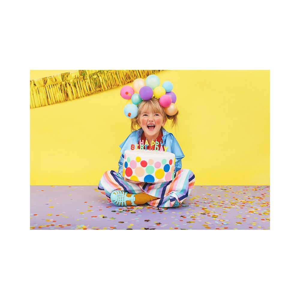 Świeczki urodzinowe Happy Birthday - PartyDeco - kolorowy mix, 13 szt.
