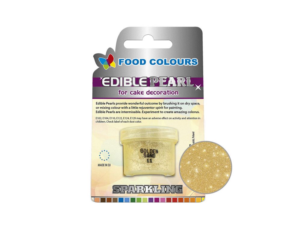 Puder spożywczy perłowy - Food Colours - Golden Sand, 10 ml