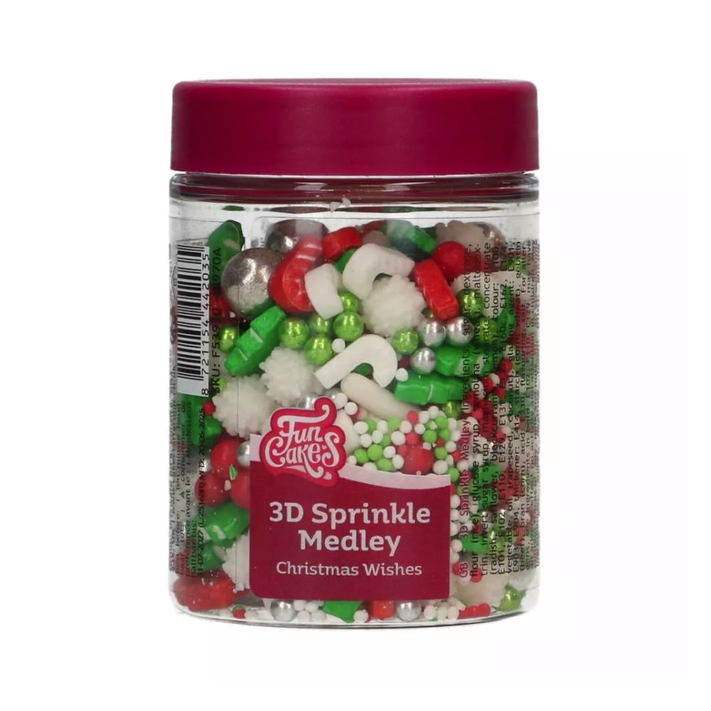 3D Sprinkle Medley Christmas Wishes - FunCakes - 70 g