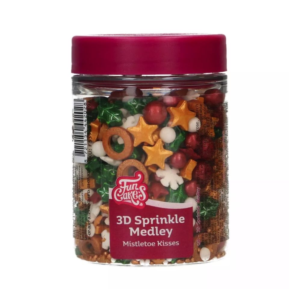 3D Sprinkle Medley Mistletoe Kisses - FunCakes - 70 g