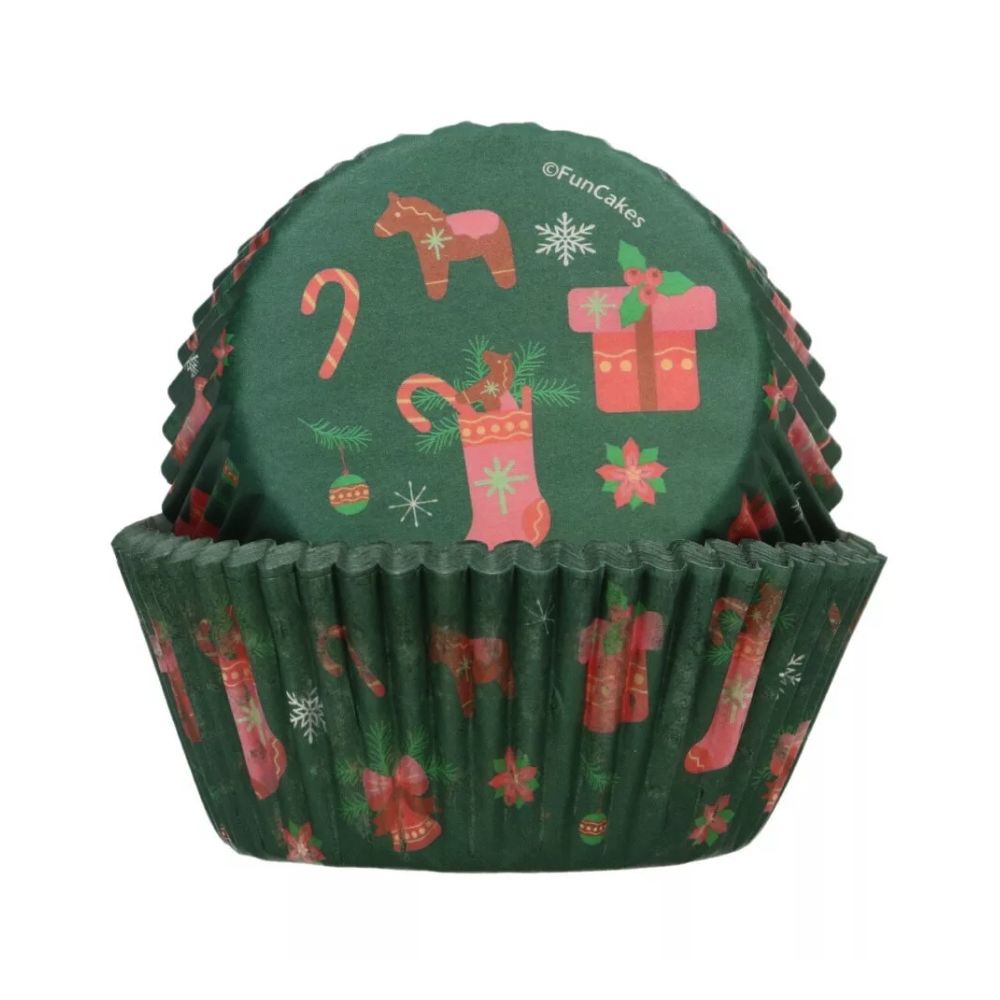 Papilotki do muffinek Sweet Christmas - FunCakes - 48 szt.