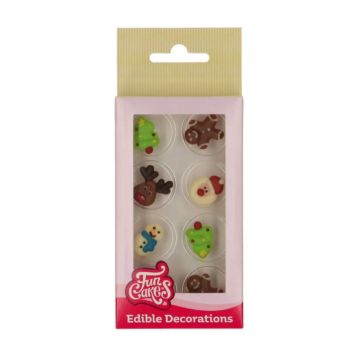 Sugar decorations Colorful Christmas - FunCakes - 8 pcs.