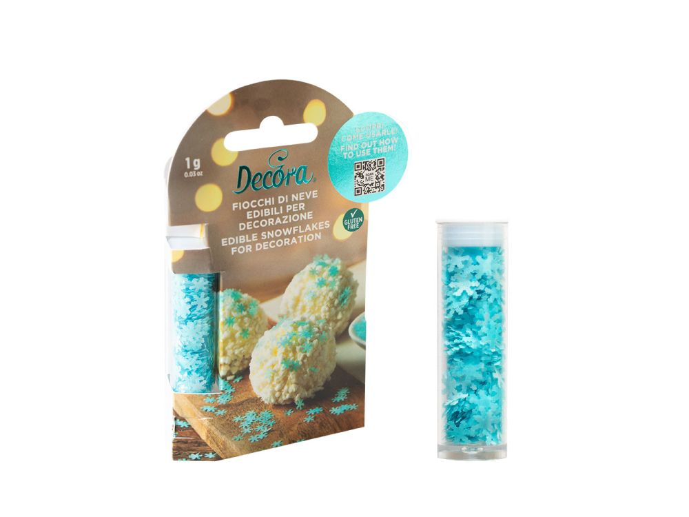 Edible decoration Snowflakes - Decora - light blue 1 g