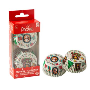 Papilotki na muffinki XMAS - Decora - 50 x 32 mm 36 szt.