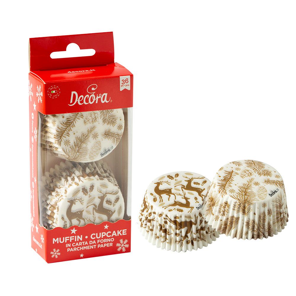 Muffin baking cups Elegant XMAS - Decora - 50 x 32 mm 36 pcs.