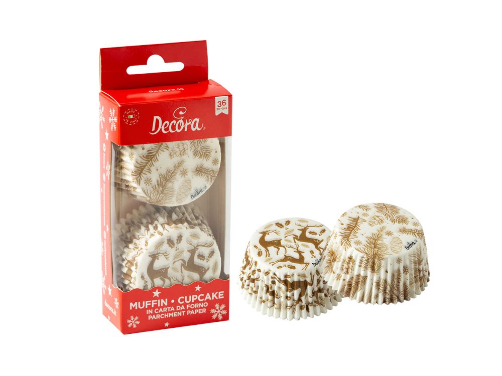 Papilotki na muffinki Elegant XMAS - Decora - 50 x 32 mm 36 szt.