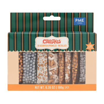 Zestaw posypek świątecznych Metallics - PME - 180 g