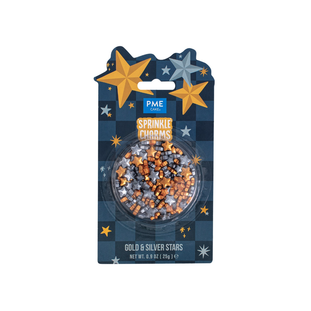 Christmas sprinkles Stars - PME - gold and silver 25 g