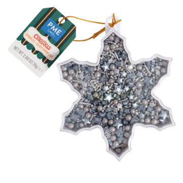 Posypka świąteczna Snowflakes - PME - srebrna 90 g