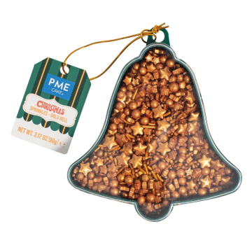 Christmas sprinkles Bell - PME - gold 90 g