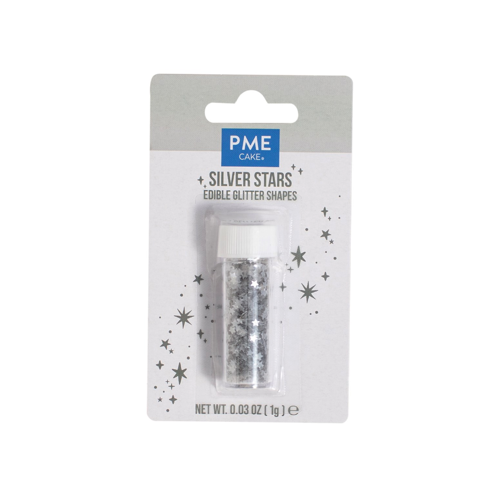 Posypka świąteczna Edible Glitter Stars - PME - srebrna 1 g