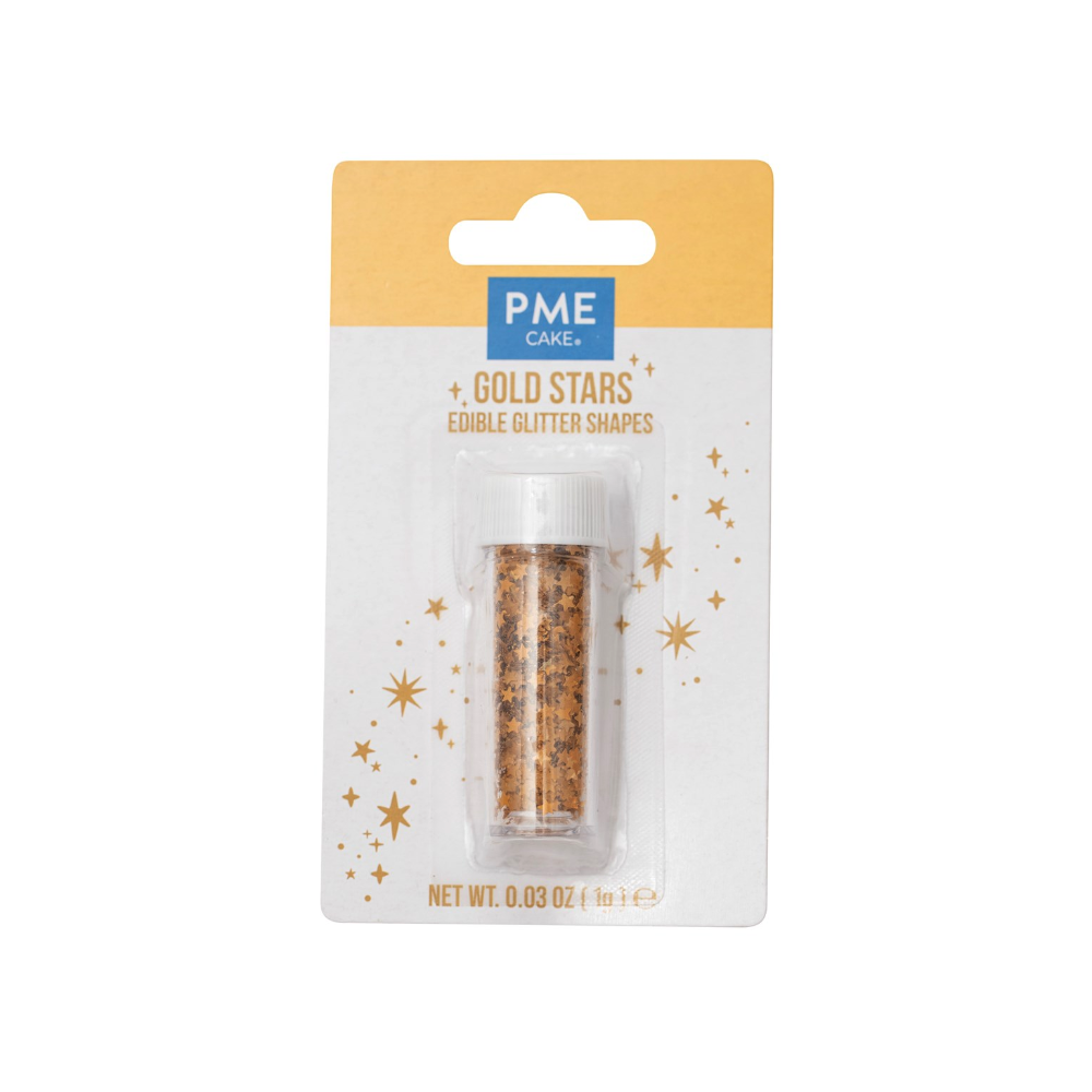 Edible Glitter sprinkles shapes Stars - PME - gold 1 g