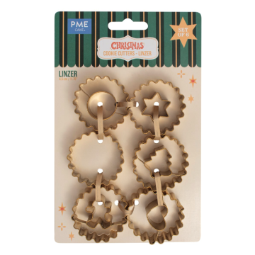 Set of Christmas cookie cutters - PME - gold 6 pcs.