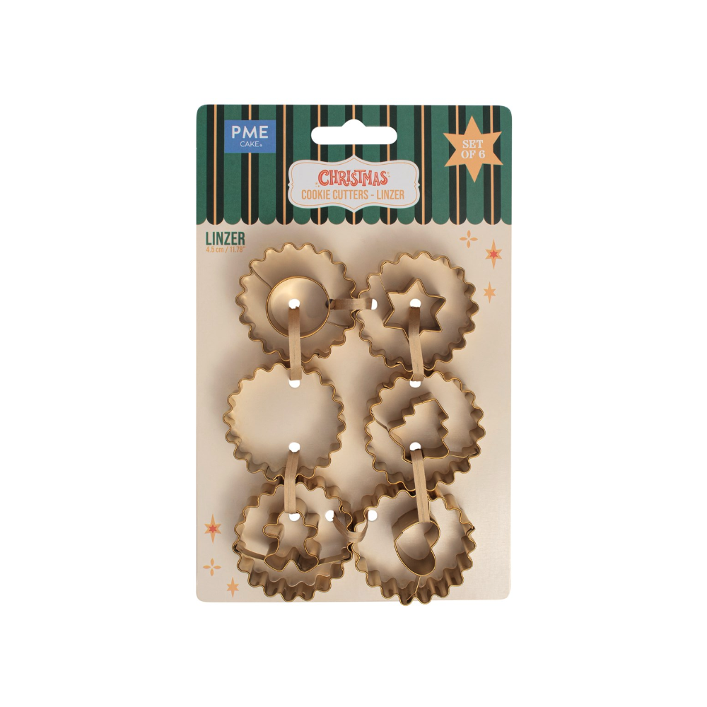 Set of Christmas cookie cutters - PME - gold 6 pcs.