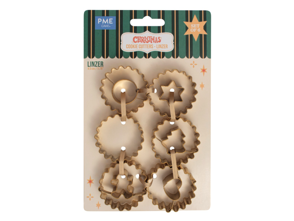 Set of Christmas cookie cutters - PME - gold 6 pcs.