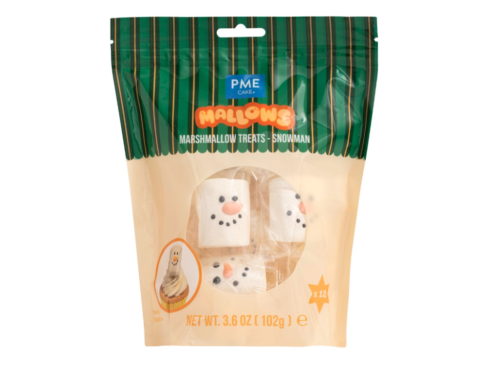 Pianki świąteczne marshmallow Snowman - PME - 12 szt.