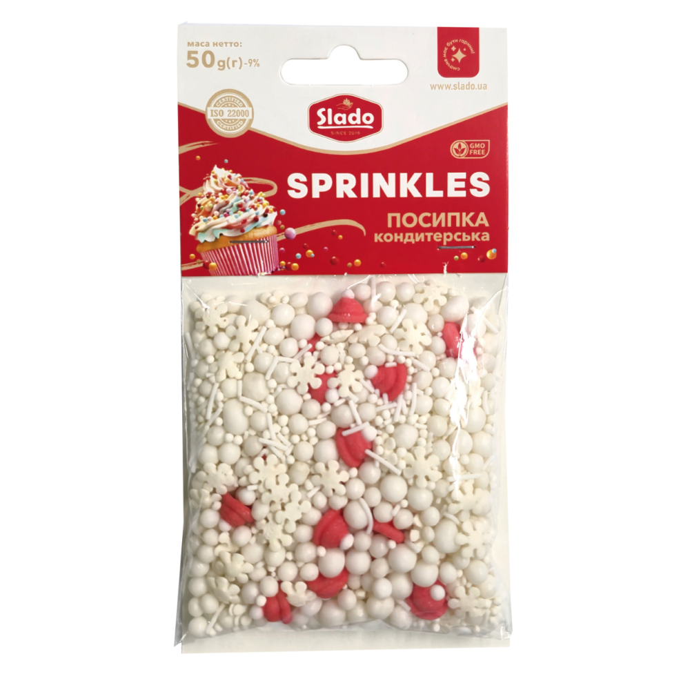 Sugar Christmas sprinkles White Christmas - Slado - 50 g