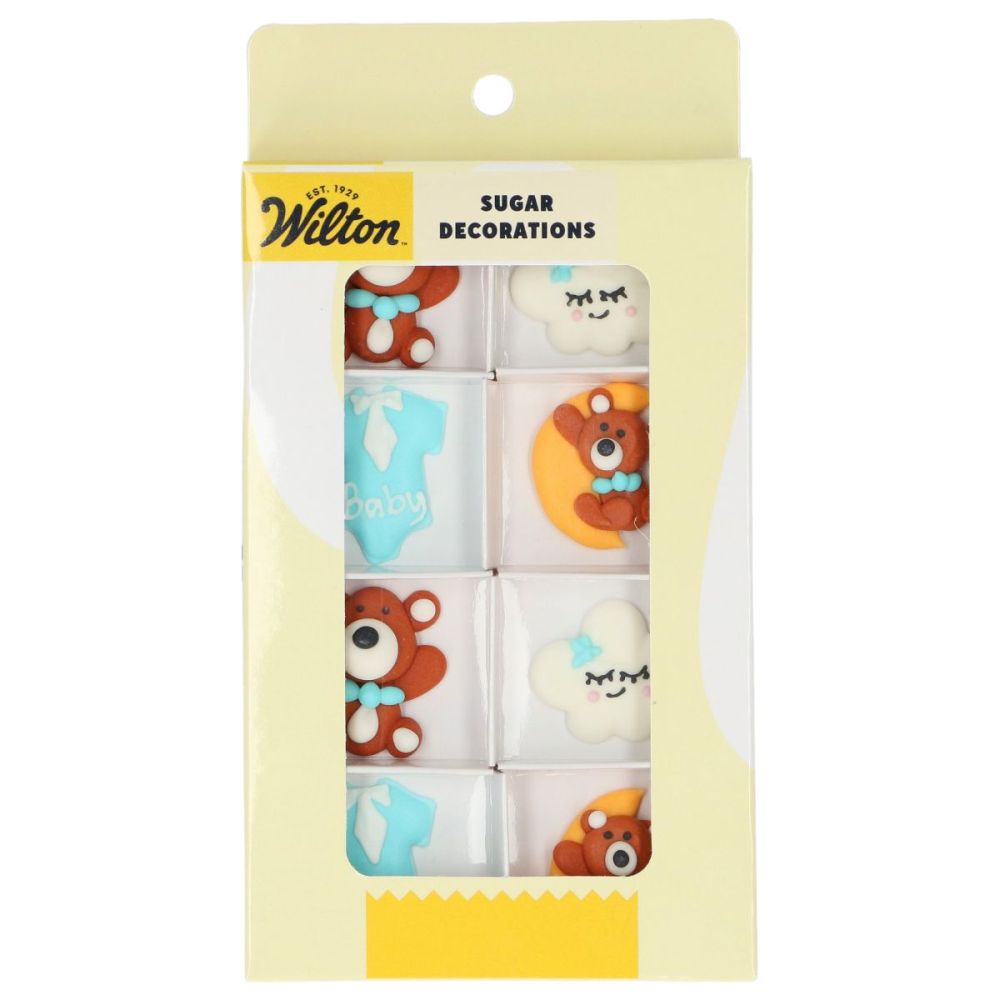 Set of sugar decorations Baby Biss - Wilton - Blue 8 pcs.