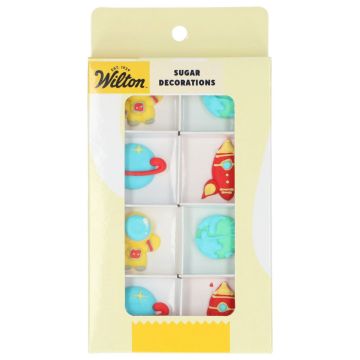 Set of sugar decorations Space Adventures - Wilton - 8 pcs.