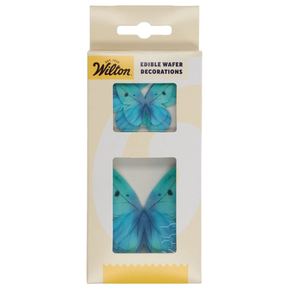 Dekoracje waflowe Butterflies - Wilton - Ombre Blue 8 szt.