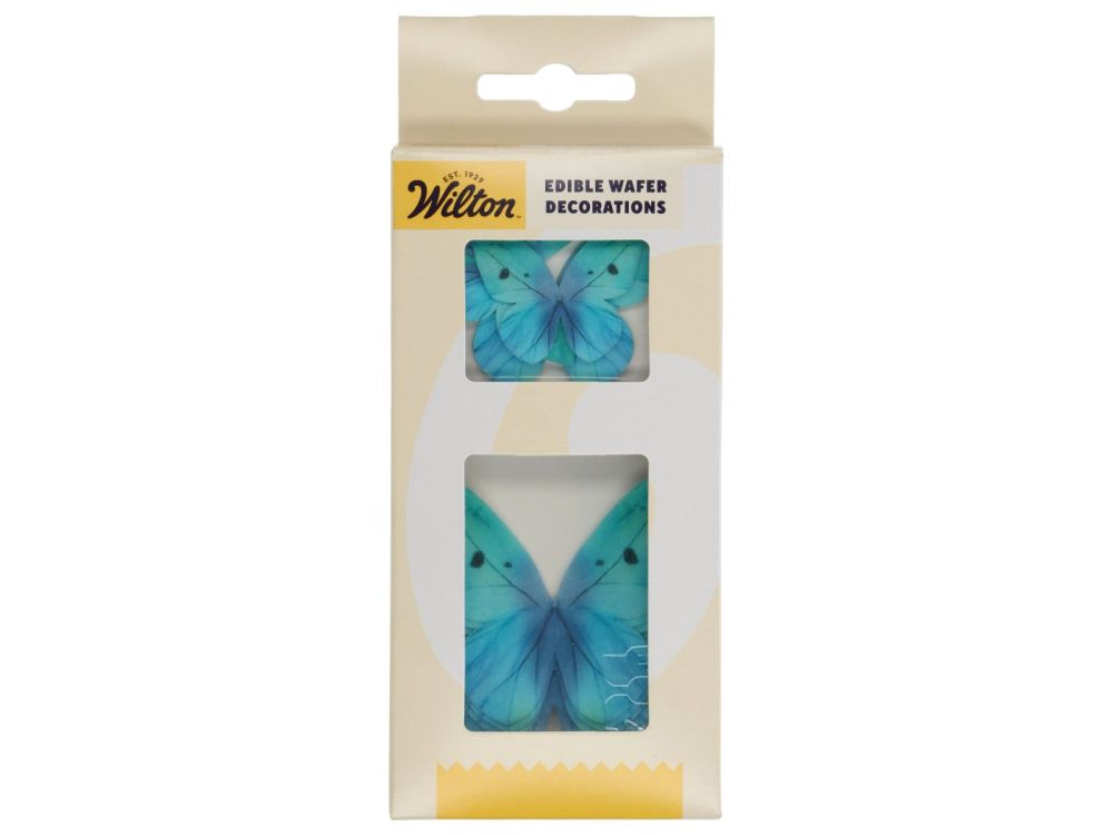 Set of wafer decorations Butterflies - Wilton - Ombre Blue 8 pcs.