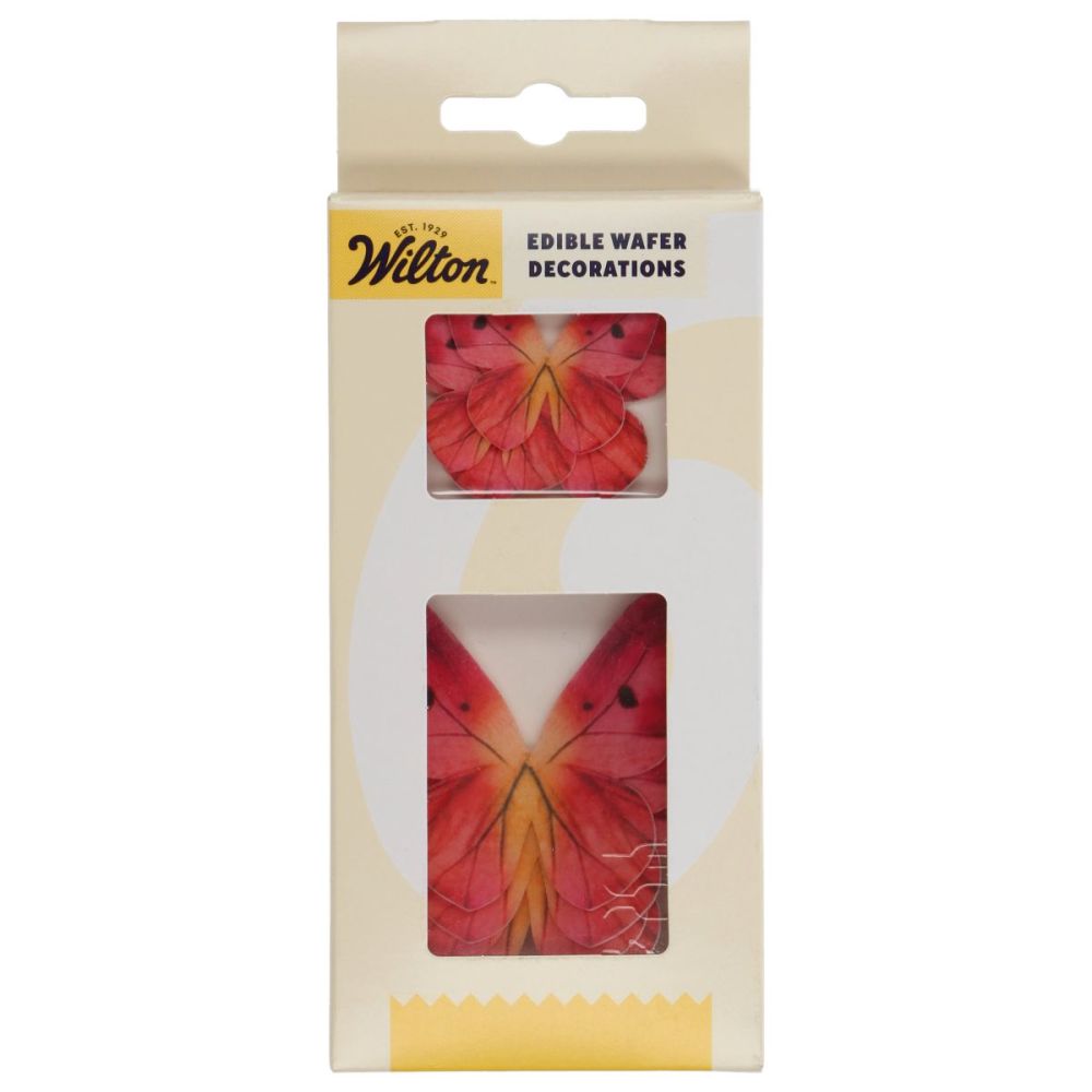 Set of wafer decorations Butterflies - Wilton - Ombre Pink 8 pcs.