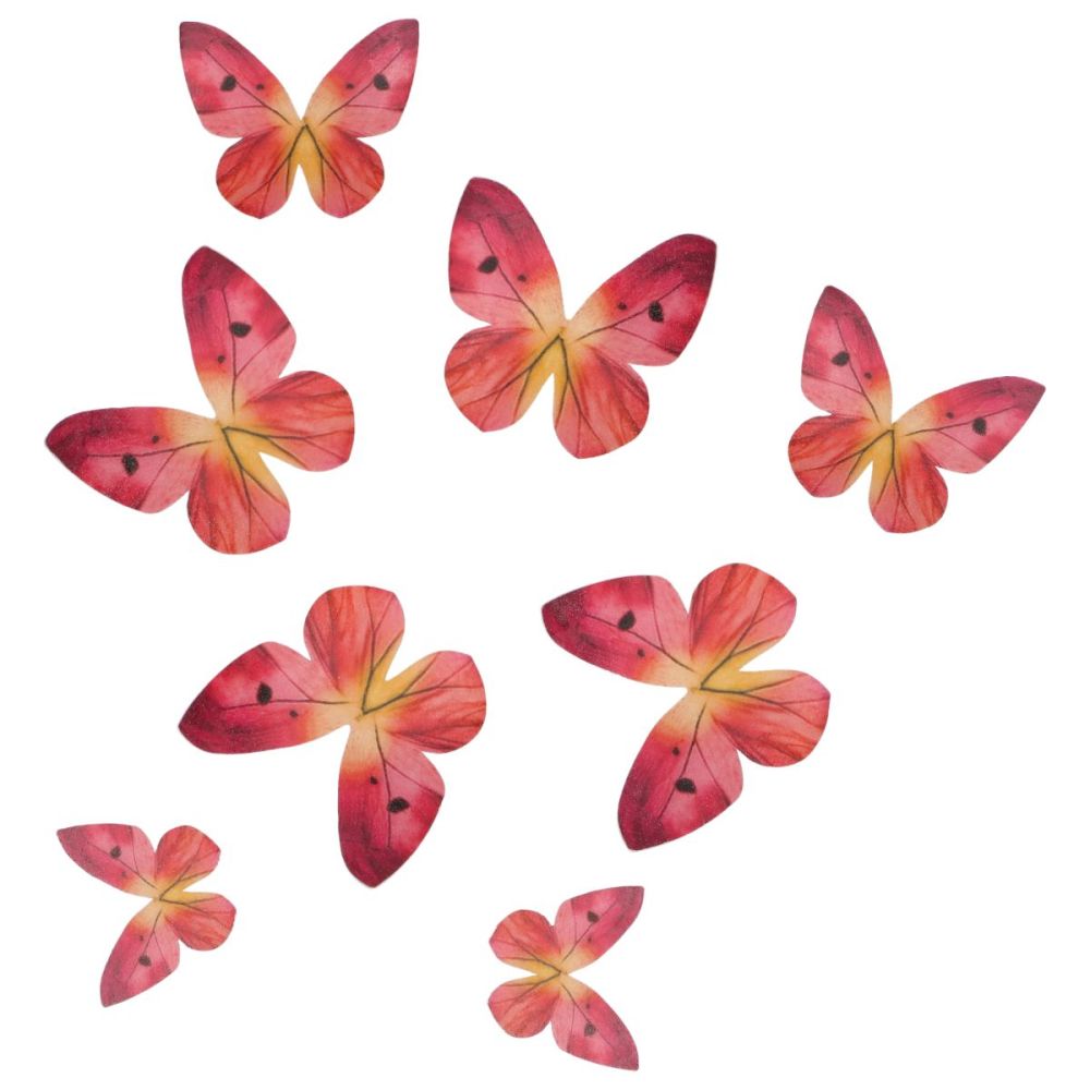 Dekoracje waflowe Butterflies - Wilton - Ombre Pink 8 szt.