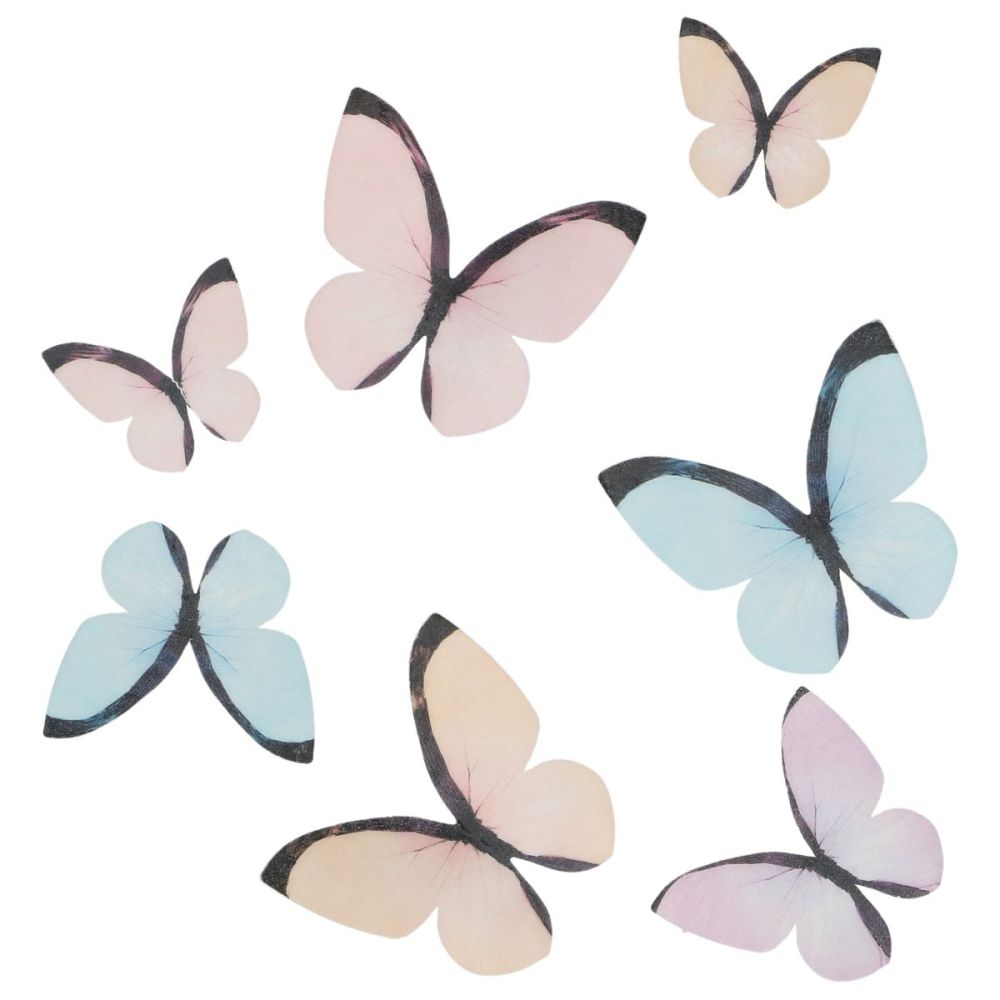 Set of wafer decorations Butterflies - Wilton - Pastel 8 pcs.