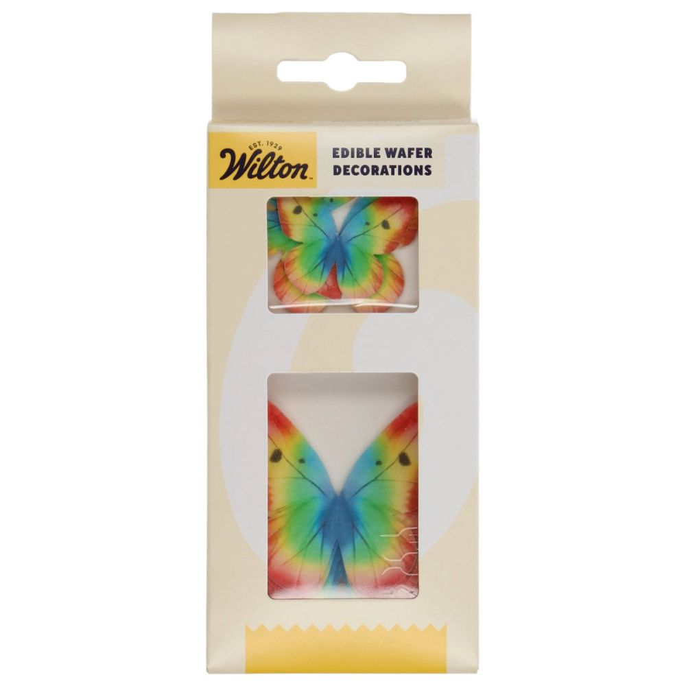 Set of wafer decorations Butterflies - Wilton - Rainbow 8 pcs.