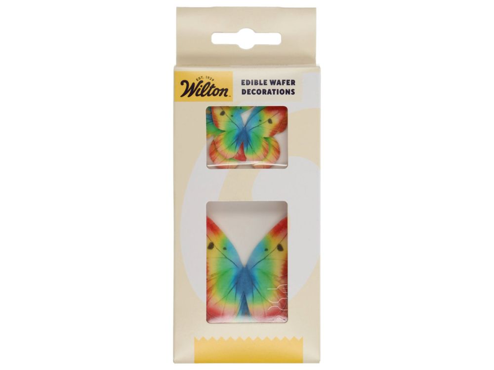 Dekoracje waflowe Butterflies - Wilton - Rainbow 8 szt.