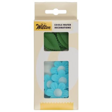 Set of wafer decorations Flowers & Leaves - Wilton - Pastel 11 pcs.