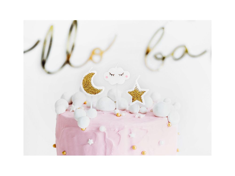 Świeczki urodzinowe Little Star - PartyDeco - różowo-białe, 6 szt.