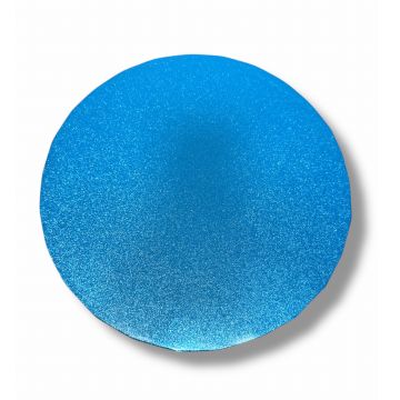 Round glitter cake base - thick blue 25 cm