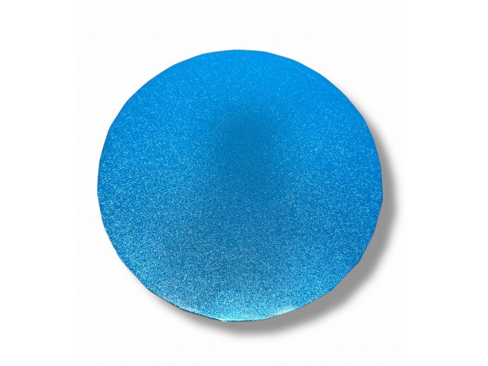 Round glitter cake base - thick blue 25 cm