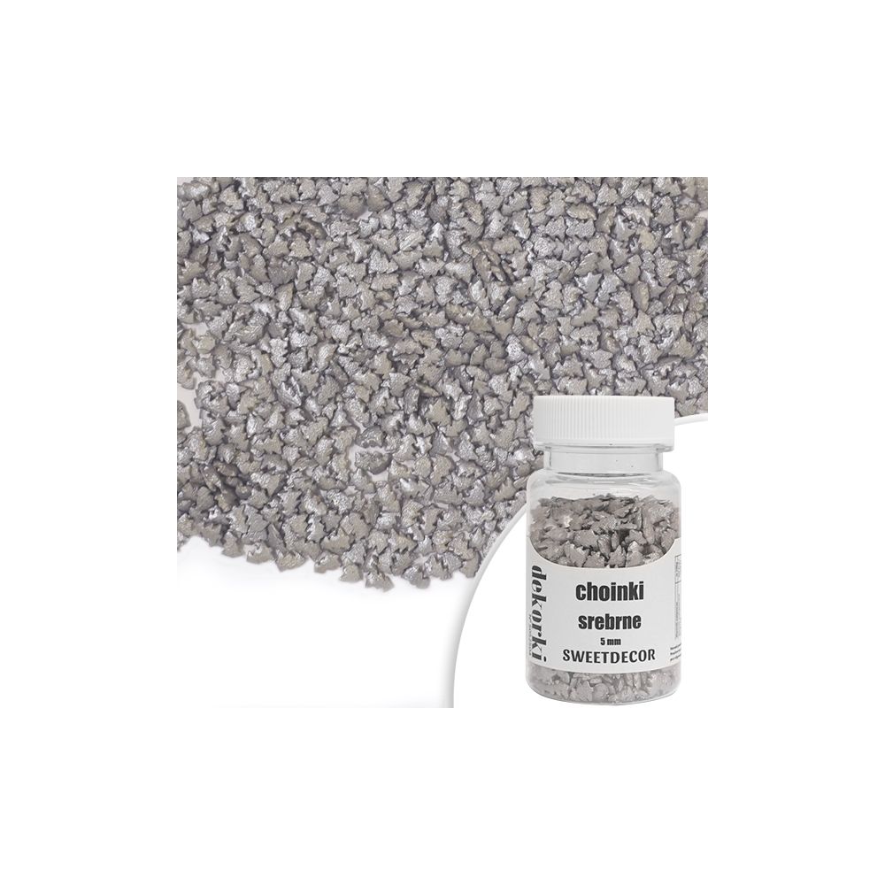 Posypka cukrowa Choinki - srebrne 5 mm 30 g