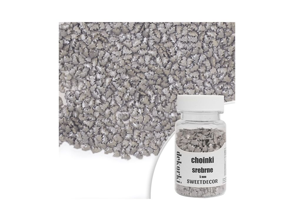 Christmas sugar sprinkles Christmas Trees - silver 5 mm 30 g