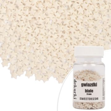 Posypka cukrowa Gwiazdki - białe 8 mm 30 g