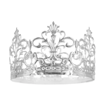 Crown cake topper - silver 10 cm