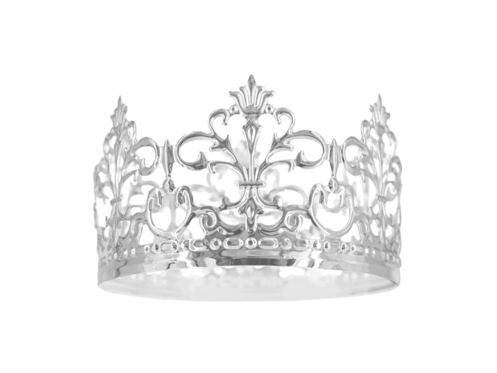Crown cake topper - silver 10 cm