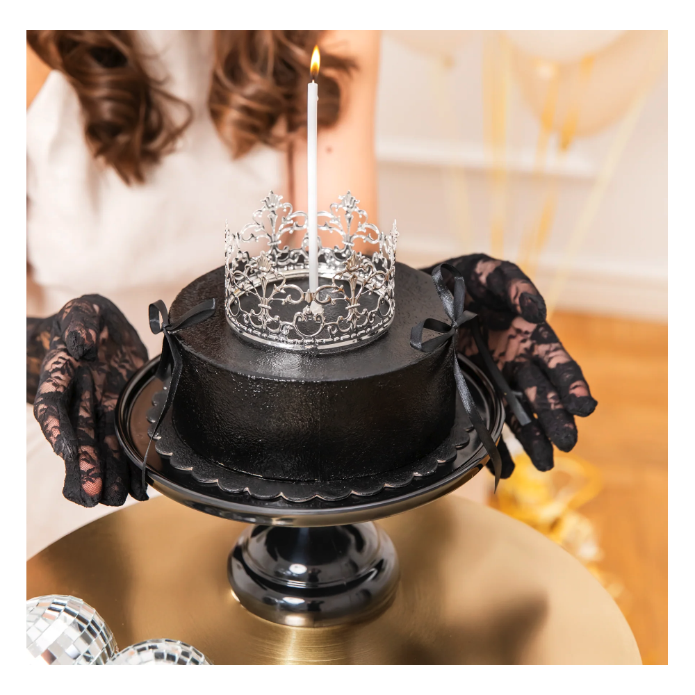 Crown cake topper - silver 10 cm