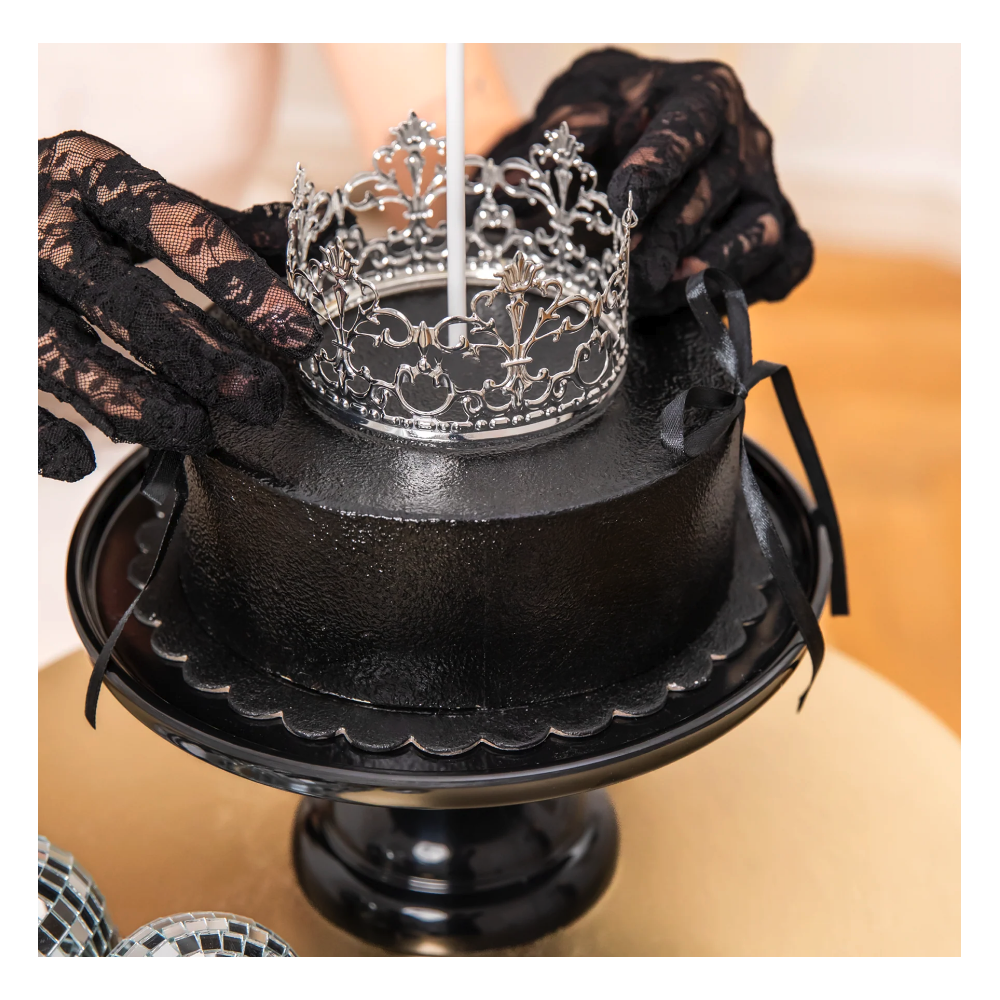 Crown cake topper - silver 10 cm