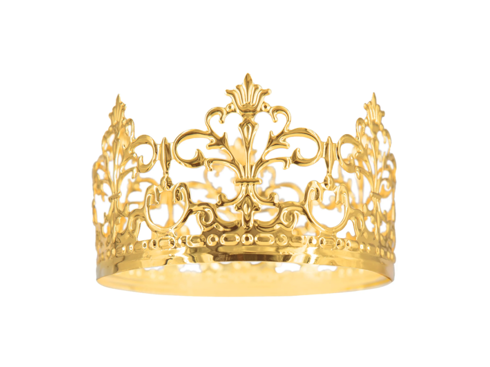 Crown cake topper - gold 10 cm