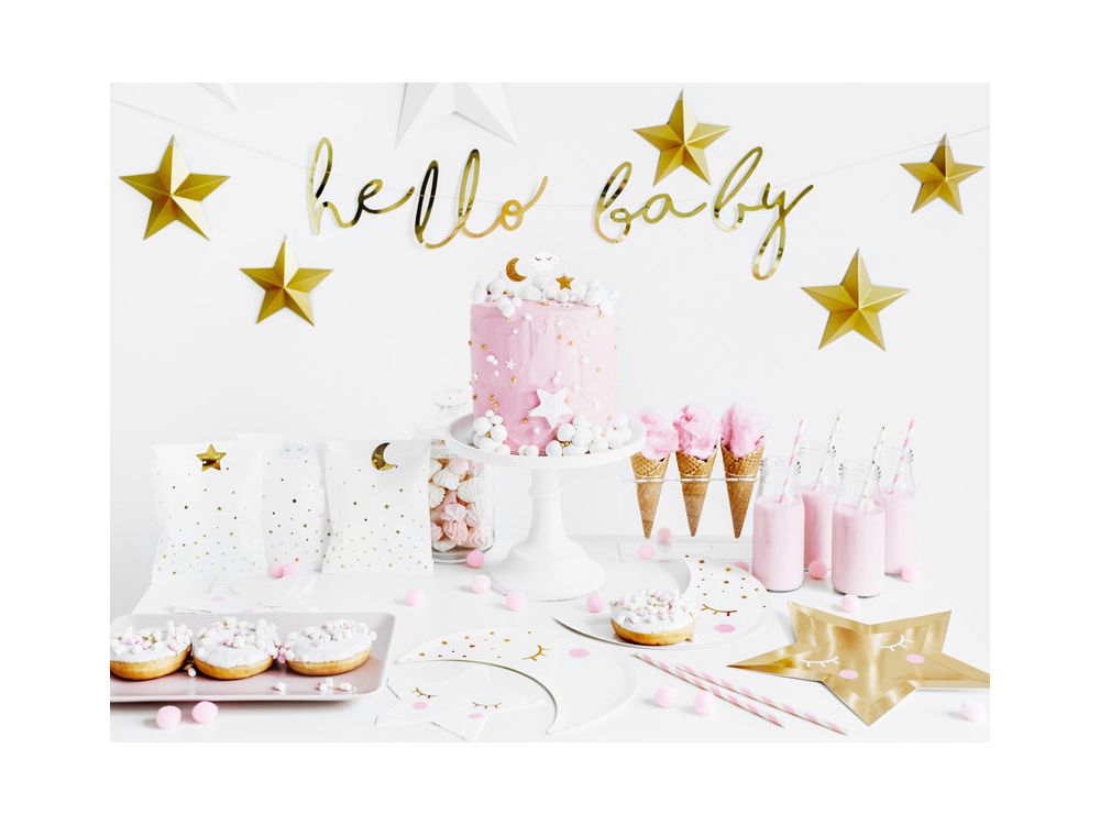 Świeczki urodzinowe Little Star - PartyDeco - różowo-białe, 6 szt.
