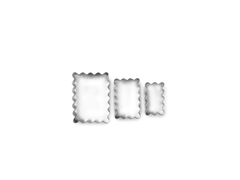 Zestaw wykrawaczy do ciastek Falowany Prostokąt - Ibili - 3 szt.