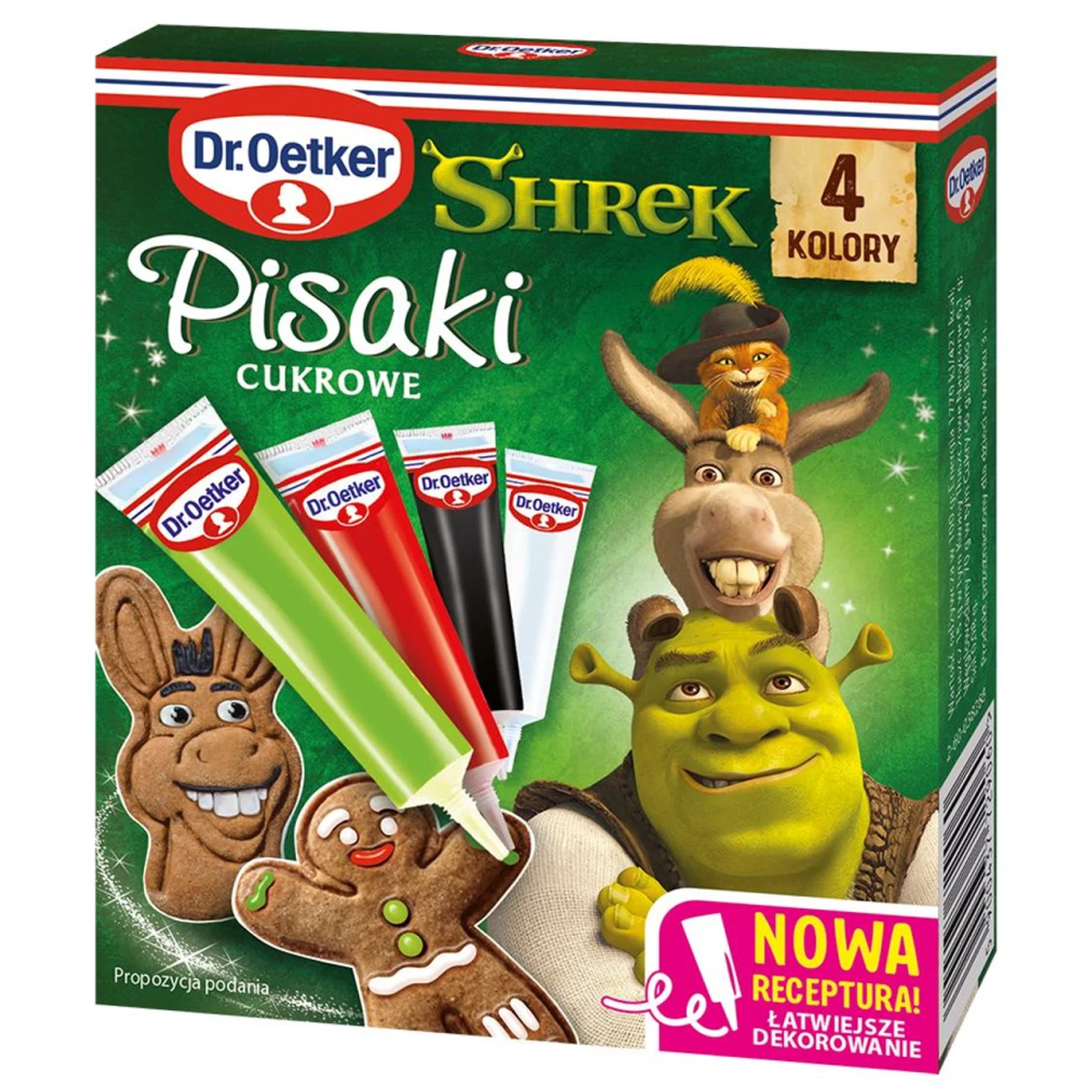Pisaki cukrowe Shrek - Dr. Oetker - 4 kolory